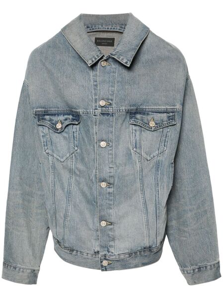  Balenciaga Drop-shoulder Denim Jacket - Blue 
