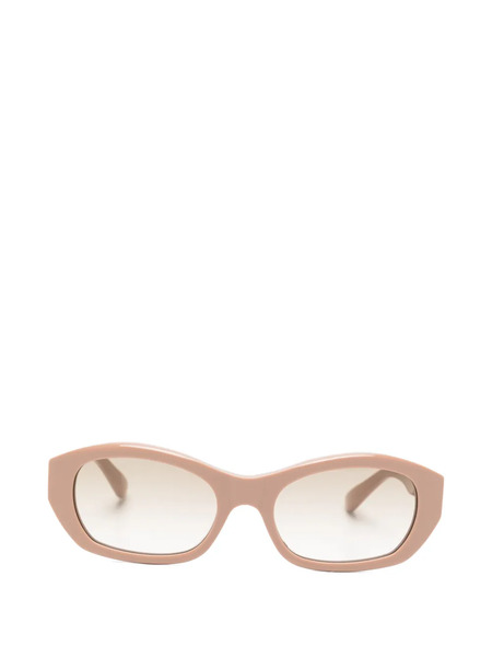  Balenciaga Eyewear Logo Oval-frame Sunglasses - Neutrals 