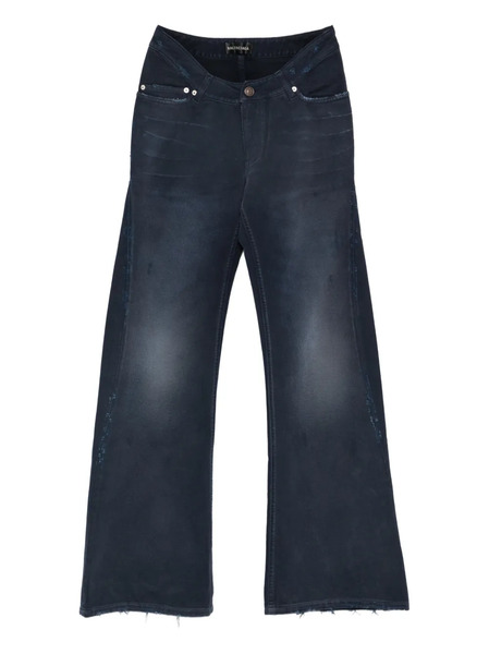  Balenciaga Frayed Denim Jeans - Blue 