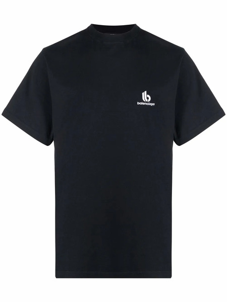  Balenciaga Logo-embroidered Short-sleeve T-shirt - Black 