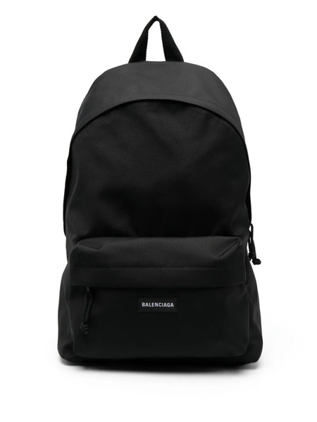  Balenciaga Logo Patch Backpack - Black 