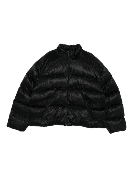  Balenciaga Logo-pattern Quilted Jacket - Black 