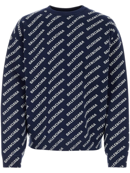  Balenciaga Mini Allover Logo Jumper - Blue 