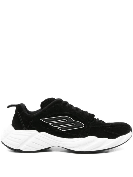  Balenciaga Monday Suede-leather Sneakers - Black 