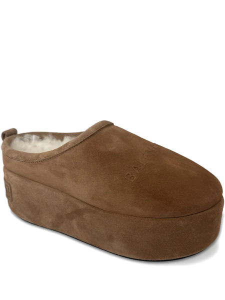  Balenciaga Platform Flat Mules - Brown 