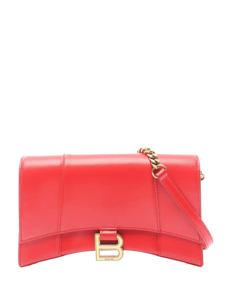  Balenciaga Pre-owned 2010-2026 Calfskin Hourglass Wallet On Chain Crossbody Bag - Red 