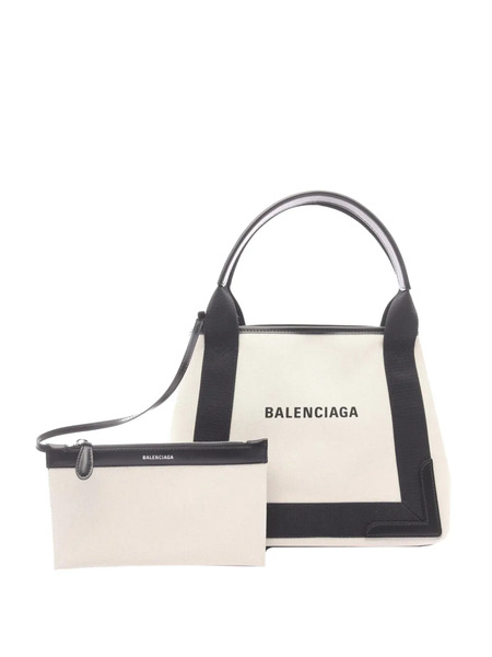  Balenciaga Pre-owned 2010-2026 Canvas Navy Cabas S Tote Bag - Brown 