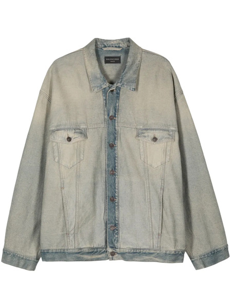  Balenciaga Washed Denim Jacket - Blue 
