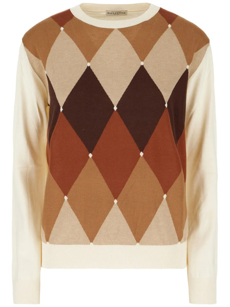  Ballantyne Argyle-intarsia Jumper - Neutrals 