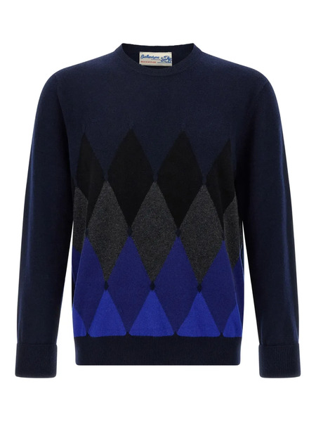  Ballantyne Argyle-pattern Cashmere Sweater - Blue 