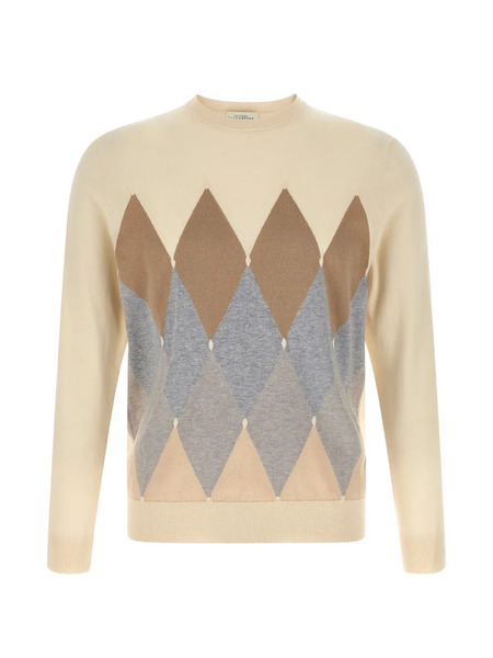  Ballantyne Argyle-pattern Crew-neck Sweater - Neutrals 