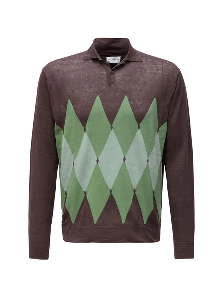  Ballantyne Argyle-pattern Polo Shirt - Brown 