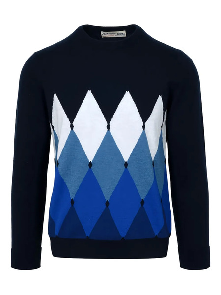  Ballantyne Argyle-pattern Sweater - Blue 