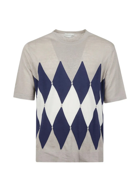  Ballantyne Diamond-pattern Linen T-shirt - Neutrals 