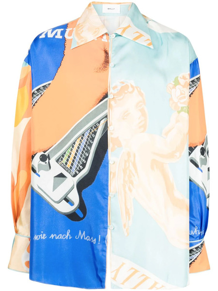  Bally Abstract-print Panelled Shirt - Multicolour 