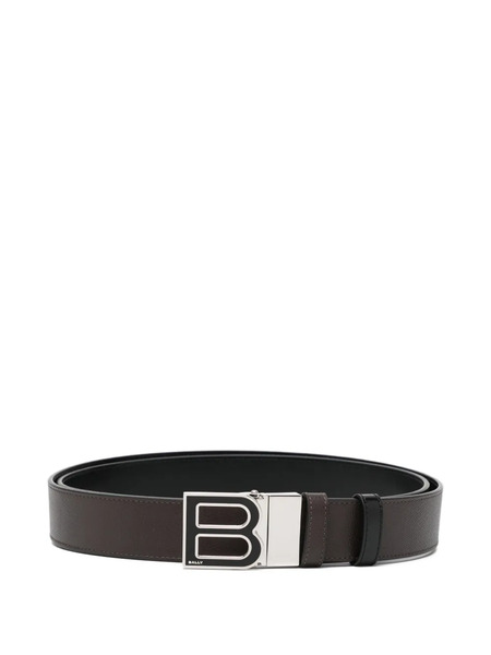  Bally B-logo Leather Belt - Brown 