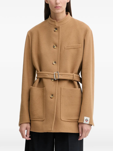  Bally Button Belted Coat - Brown 