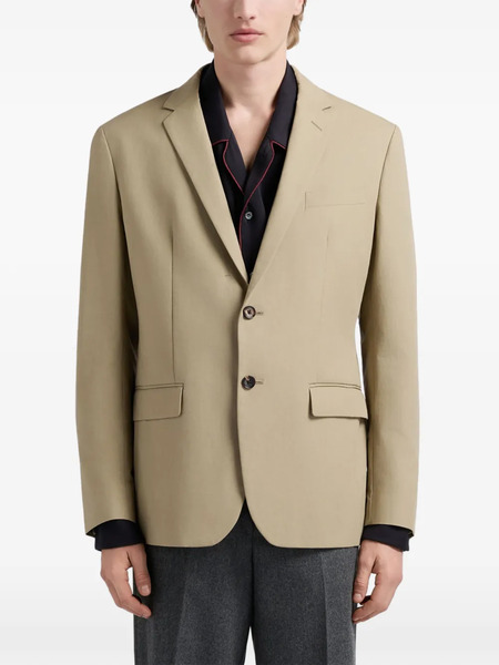  Bally Buttoned Cotton Blazer - Neutrals 