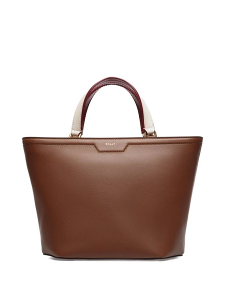  Bally Code Leather Tote Bag - Brown 