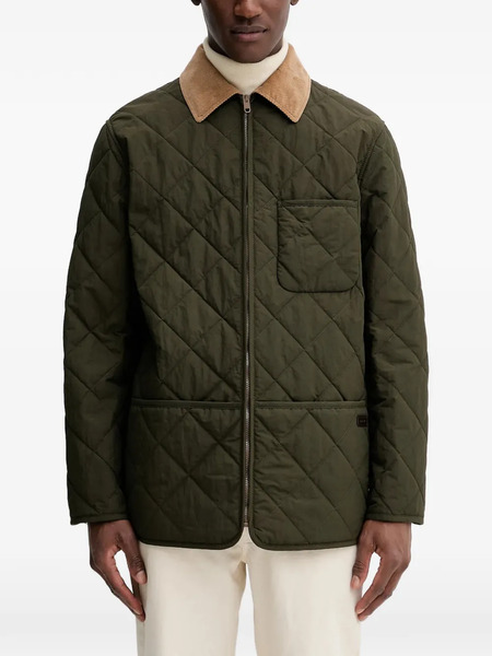  Bally Corduroy-collar Quilted Jacket - Green 