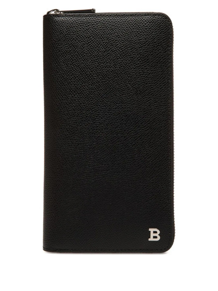  Bally Embossed Leather Wallet - Black 