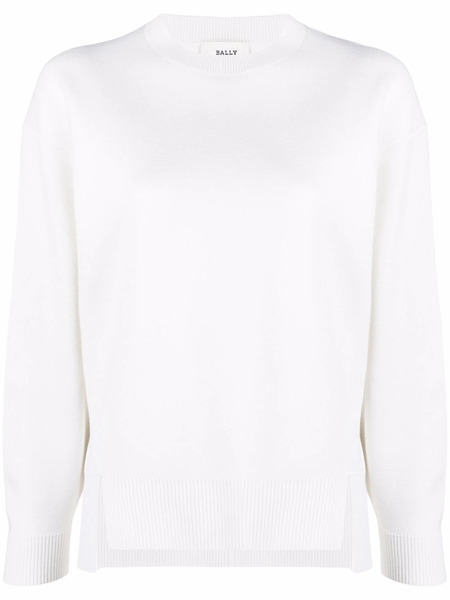  Bally Front-slit Detail Jumper - White 