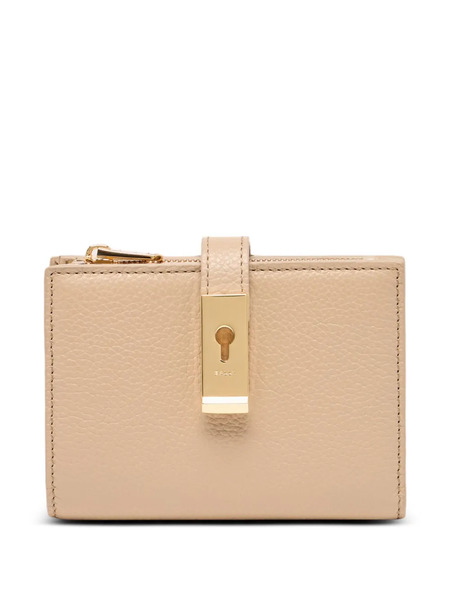  Bally Lock Me Grained-leather Wallet - Neutrals 