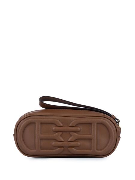  Bally Logo-embossed Clutch Bag - Brown 