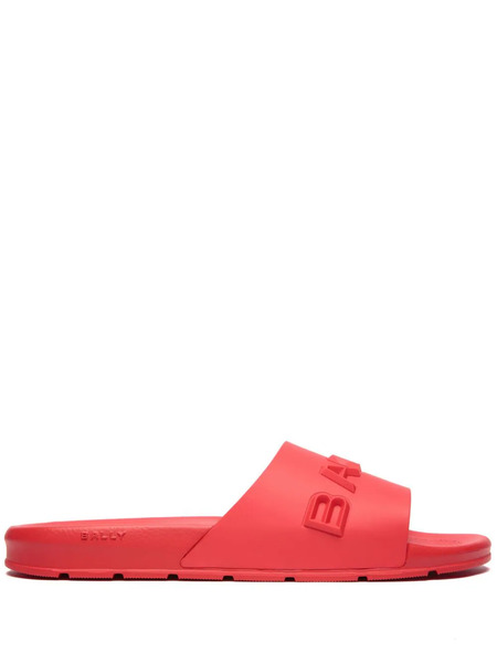  Bally Logo-embossed Moulded Slides - Red 
