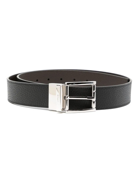  Bally Logo-engraved Leather Belt - Black 