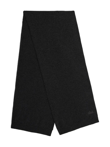  Bally Logo Plain-knit Scarf - Grey 