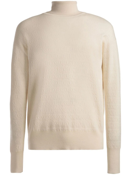  Bally Monogram-jacquard Roll-neck Jumper - Neutrals 