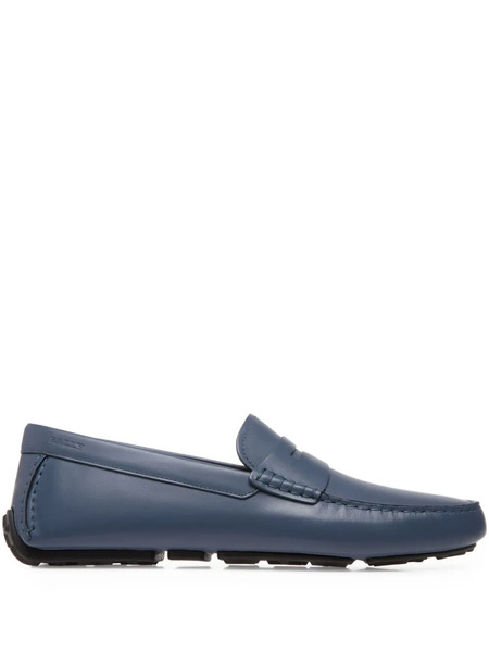  Bally Pilot Driver Leather Loafers - Blue 