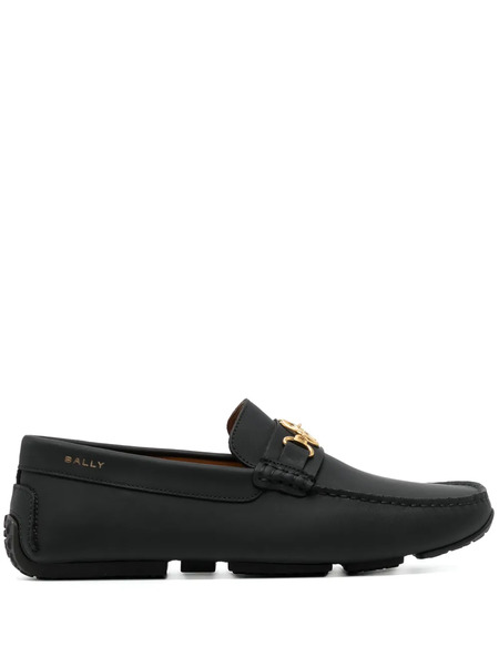  Bally Pilot Leather Loafers - Black 