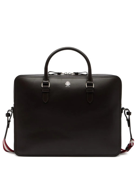  Bally Ray Leather Briefcase - Brown 