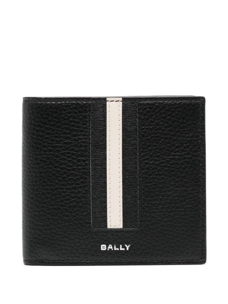  Bally Ribbon Bi-fold Leather Wallet - Black 