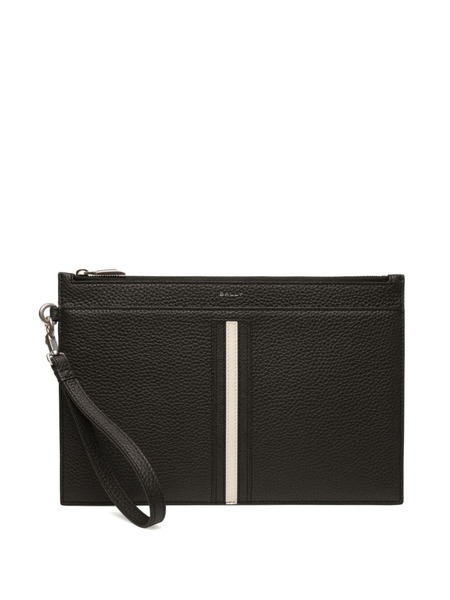  Bally Ribbon Zipped Leather Envelope Wallet - Black 
