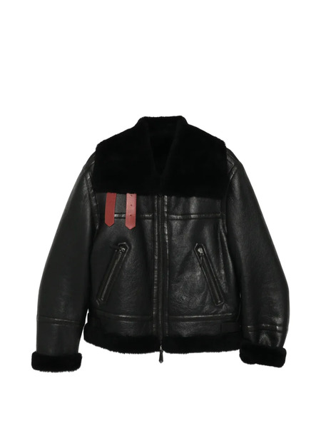  Bally Shearling Belt Jacket - Black 