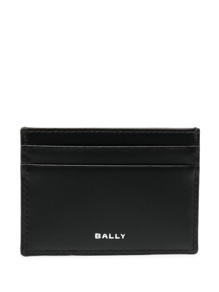  Bally Stripe-detail Leather Card Holder - Brown 