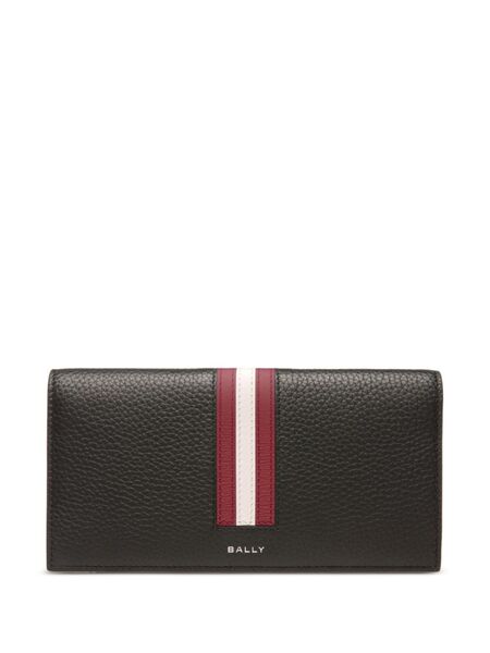  Bally Stripe-trim Leather Wallet - Black 