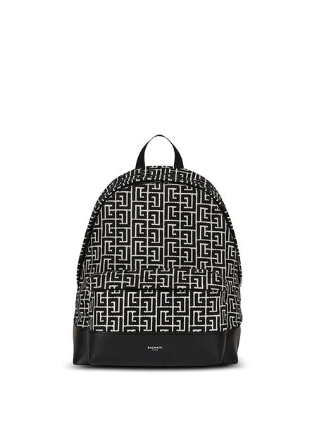  Balmain All-over Logo-pattern Backpack - Black 