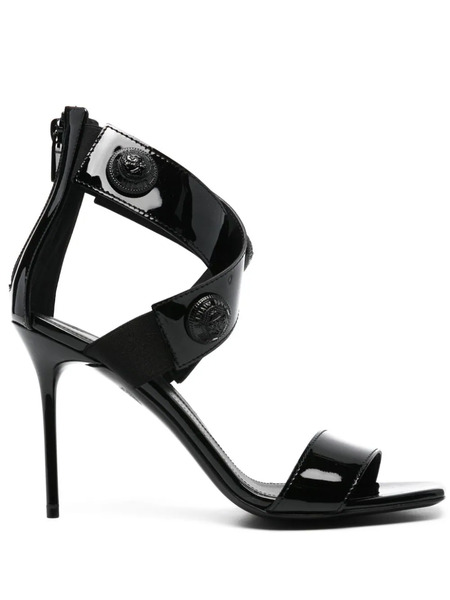  Balmain Alma 95mm Leather Sandals - Black 