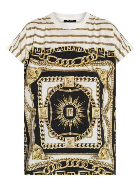 Balmain Baroque-pattern T-shirt - Black 