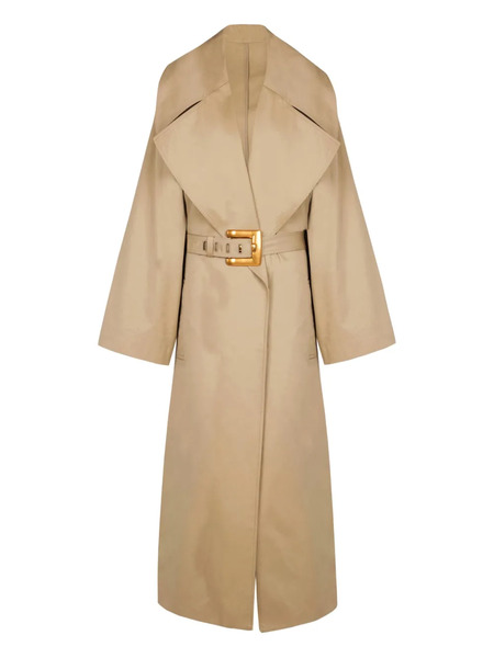 Balmain Belted Trench Coat - Neutrals 