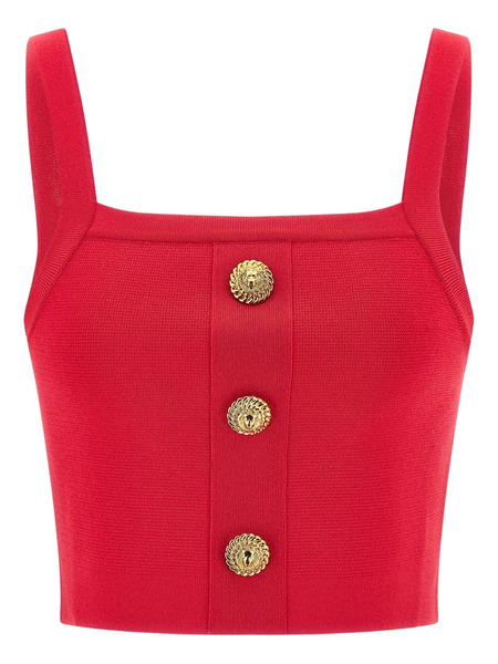  Balmain Button-detail Top - Red 