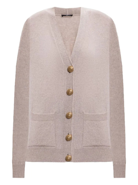  Balmain Button-detailed Patch-pocket Cardigan - Neutrals 