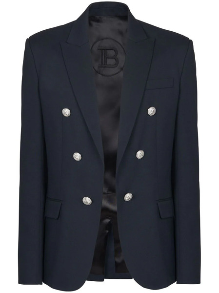  Balmain Button-detailed Wool Blazer - Blue 