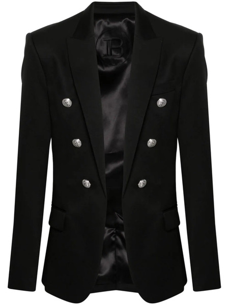  Balmain Button-embellished Wool Blazer - Black 