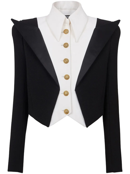  Balmain 6-button Spencer Cropped Jacket - Black 