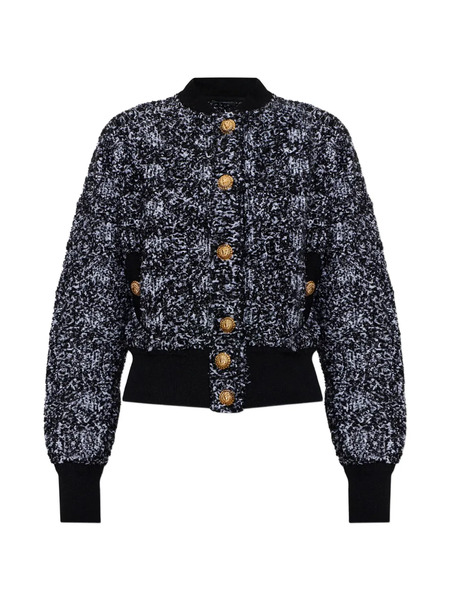  Balmain Button Tweed Jacket - Black 